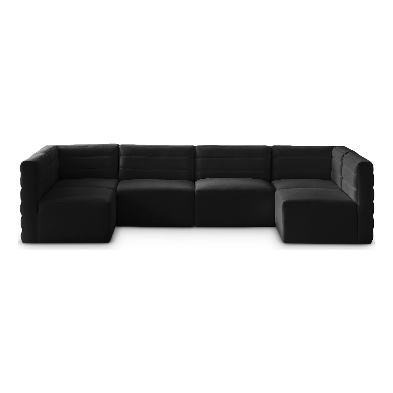 Meridian Furniture Quincy Black Velvet Modular Sectional