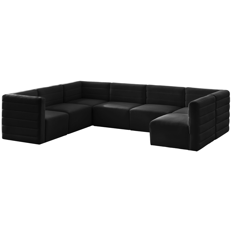 Meridian Furniture Quincy Black Velvet Modular Sectional