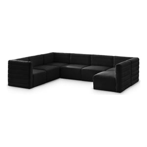 Meridian Furniture Quincy Black Velvet Modular Sectional