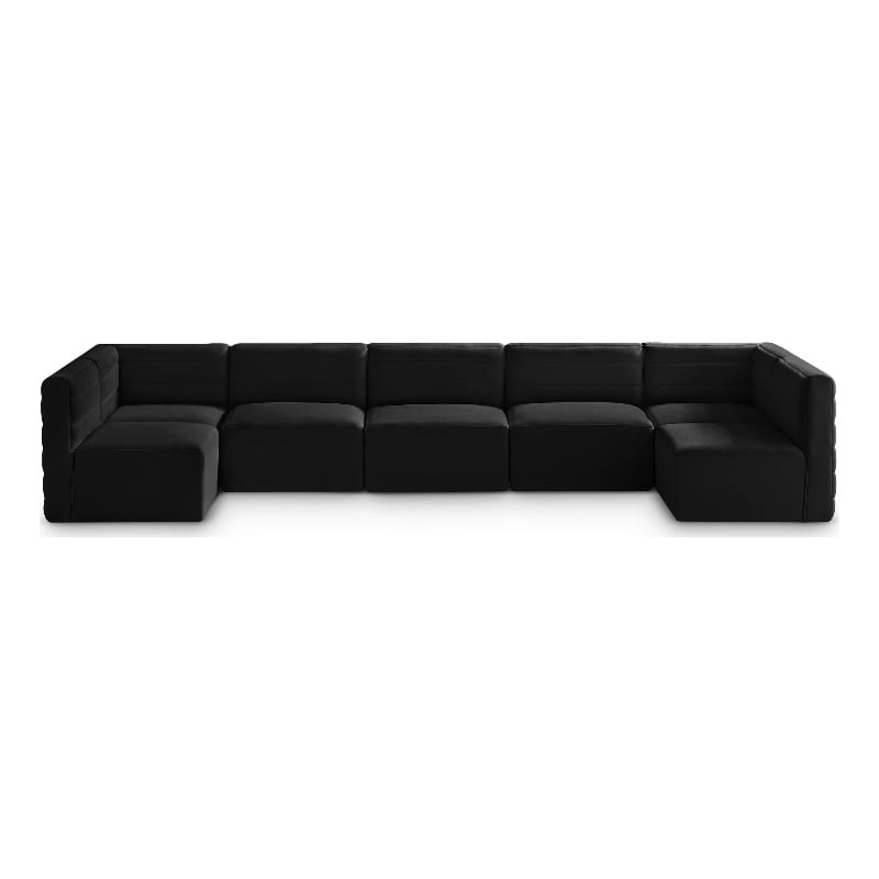 Meridian Furniture Quincy Black Velvet Modular Sectional