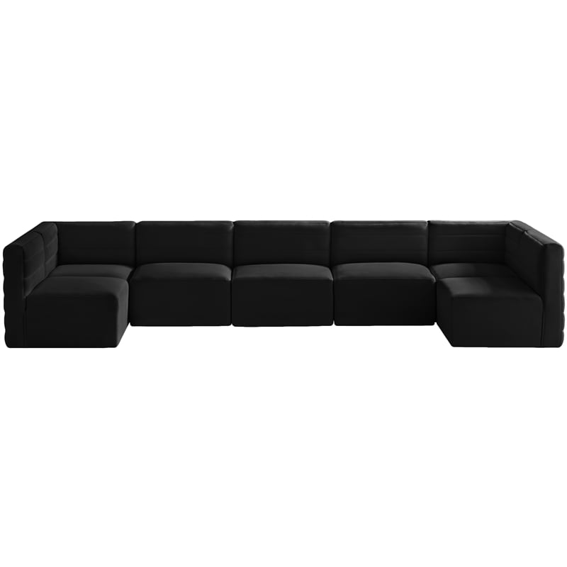 Meridian Furniture Quincy Black Velvet Modular Sectional