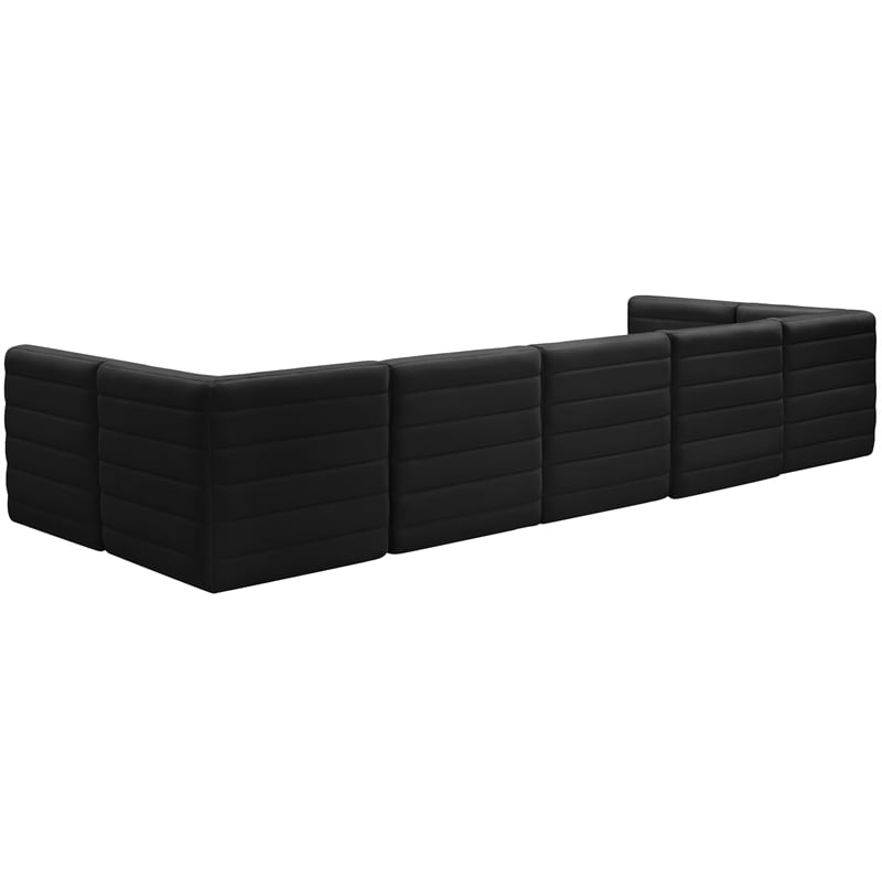 Meridian Furniture Quincy Black Velvet Modular Sectional