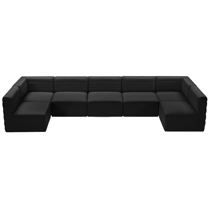 Meridian Furniture Quincy Black Velvet Modular Sectional