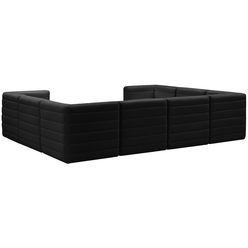 Meridian Furniture Quincy Black Velvet Modular Sectional