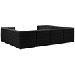 Meridian Furniture Quincy Black Velvet Modular Sectional