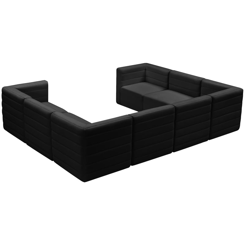 Meridian Furniture Quincy Black Velvet Modular Sectional