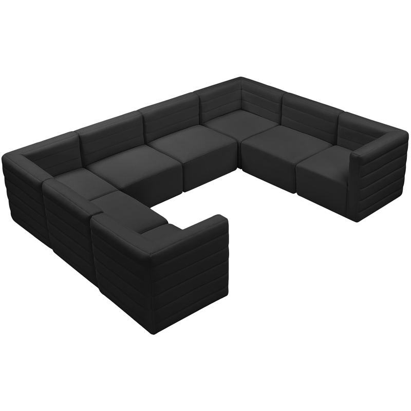 Meridian Furniture Quincy Black Velvet Modular Sectional