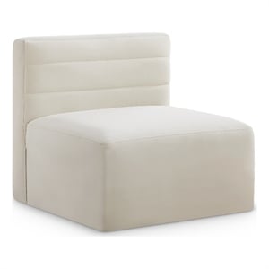 Meridian Furniture Quincy Cream Velvet Modular Armless Chair