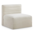 Meridian Furniture Quincy Cream Velvet Modular Armless Chair