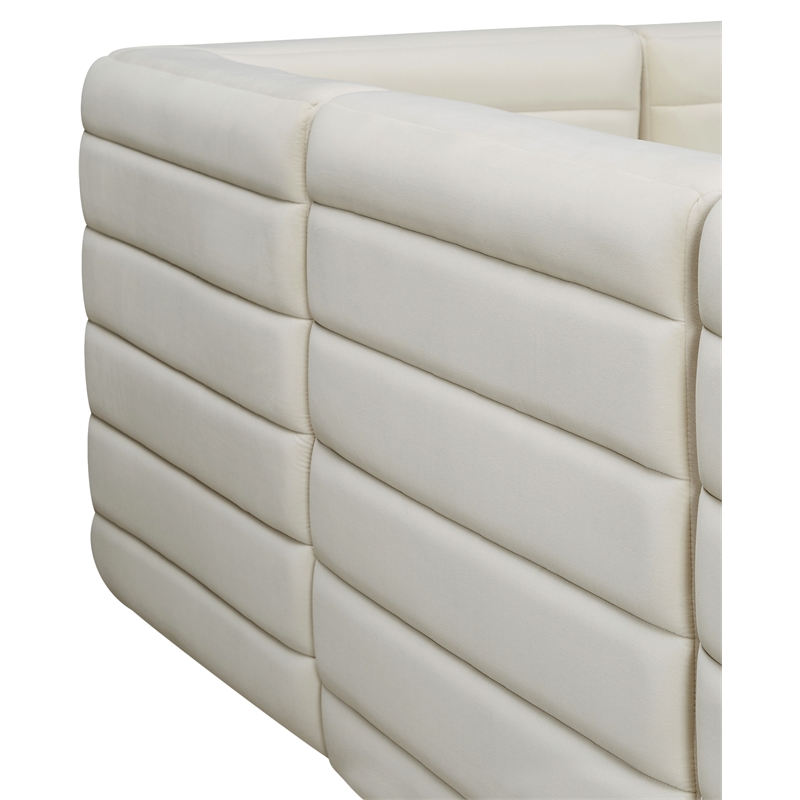 Meridian Furniture Quincy Cream Velvet Modular Armless Chair