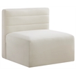 Meridian Furniture Quincy Cream Velvet Modular Armless Chair