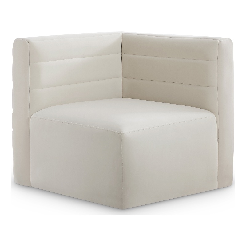 Meridian Furniture Quincy Cream Velvet Modular Corner Chair