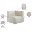 Meridian Furniture Quincy Cream Velvet Modular Corner Chair