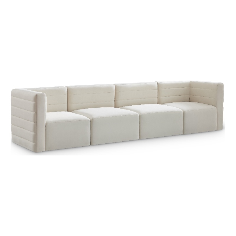 Meridian Furniture Quincy Cream Velvet Modular Sofa
