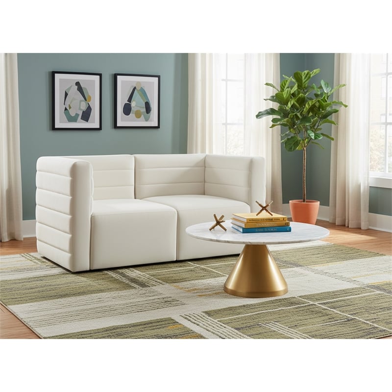 Meridian Furniture Quincy Cream Velvet Modular Sofa