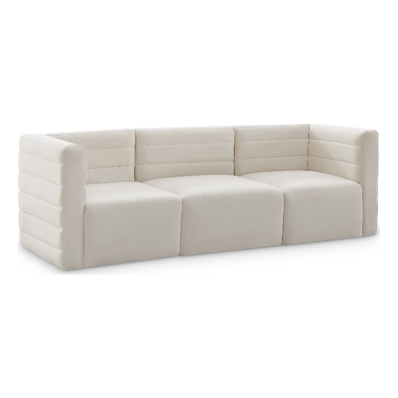 Meridian Furniture Quincy Cream Velvet Modular Sofa