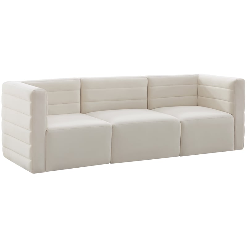 Meridian Furniture Quincy Cream Velvet Modular Sofa