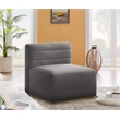 Meridian Furniture Quincy Grey Velvet Modular Armless Chair