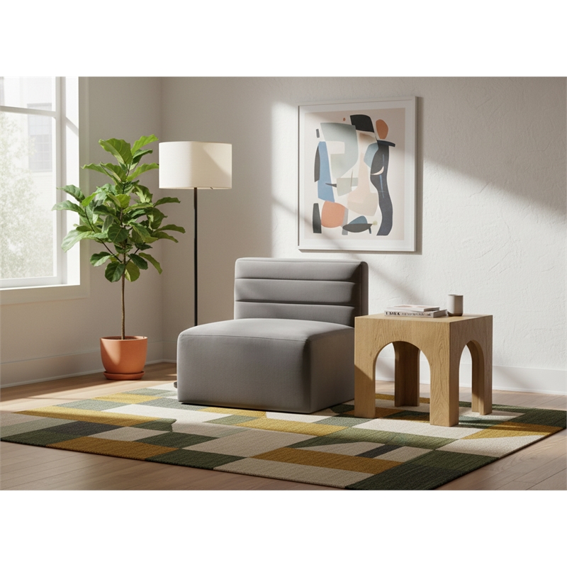 Meridian Furniture Quincy Grey Velvet Modular Armless Chair