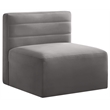 Meridian Furniture Quincy Grey Velvet Modular Armless Chair