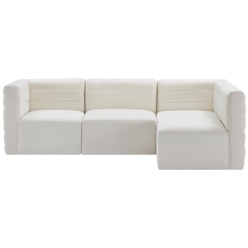 Meridian Furniture Quincy Cream Velvet Modular Sectional