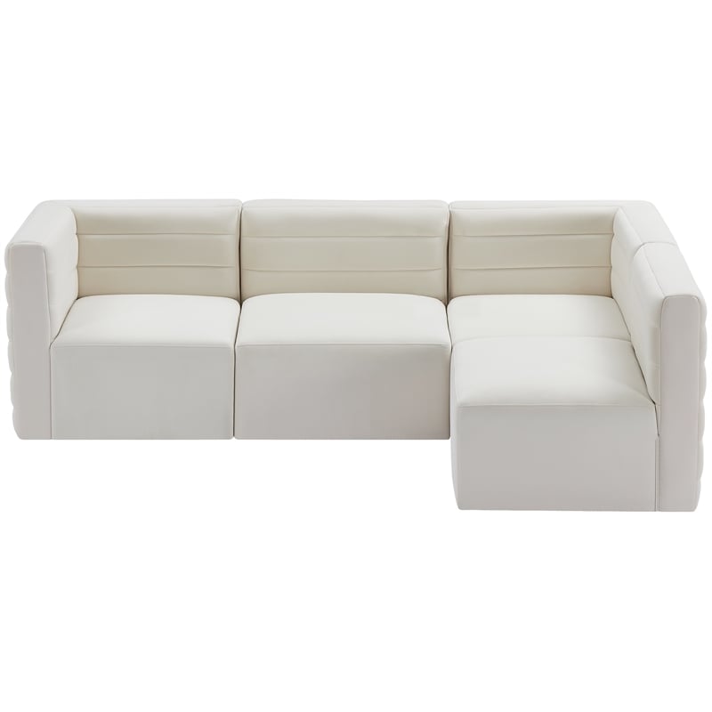 Meridian Furniture Quincy Cream Velvet Modular Sectional