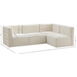 Meridian Furniture Quincy Cream Velvet Modular Sectional