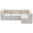 Meridian Furniture Quincy Cream Velvet Modular Sectional