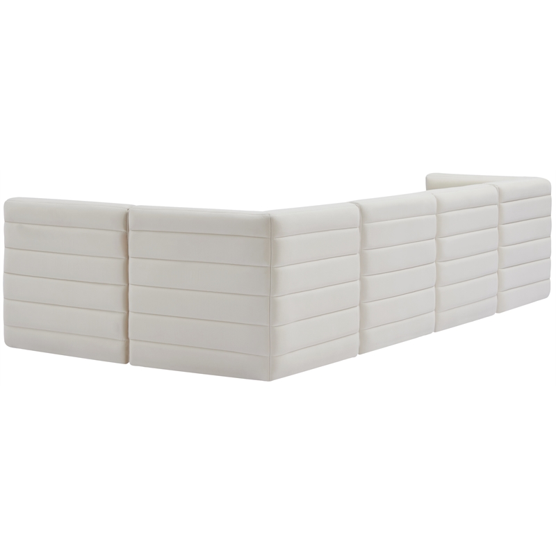 Meridian Furniture Quincy Cream Velvet Modular Sectional