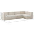 Meridian Furniture Quincy Cream Velvet Modular Sectional