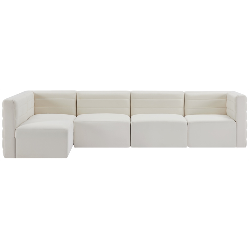 Meridian Furniture Quincy Cream Velvet Modular Sectional
