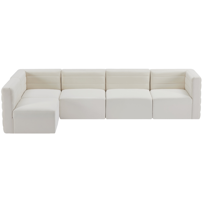 Meridian Furniture Quincy Cream Velvet Modular Sectional