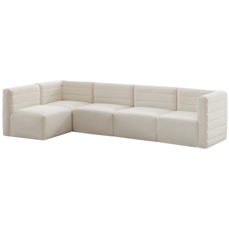 Meridian Furniture Quincy Cream Velvet Modular Sectional