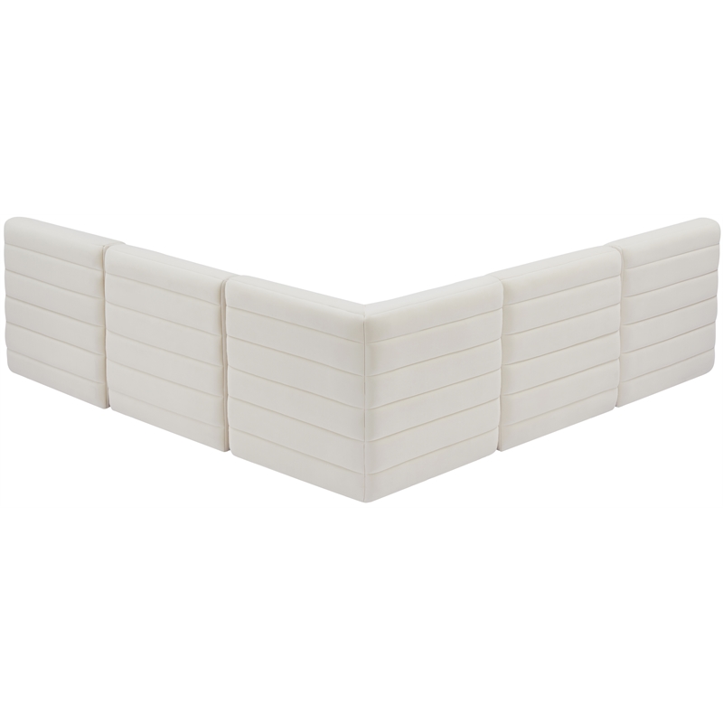 Meridian Furniture Quincy Cream Velvet Modular Sectional