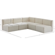 Meridian Furniture Quincy Cream Velvet Modular Sectional