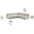 Meridian Furniture Quincy Cream Velvet Modular Sectional