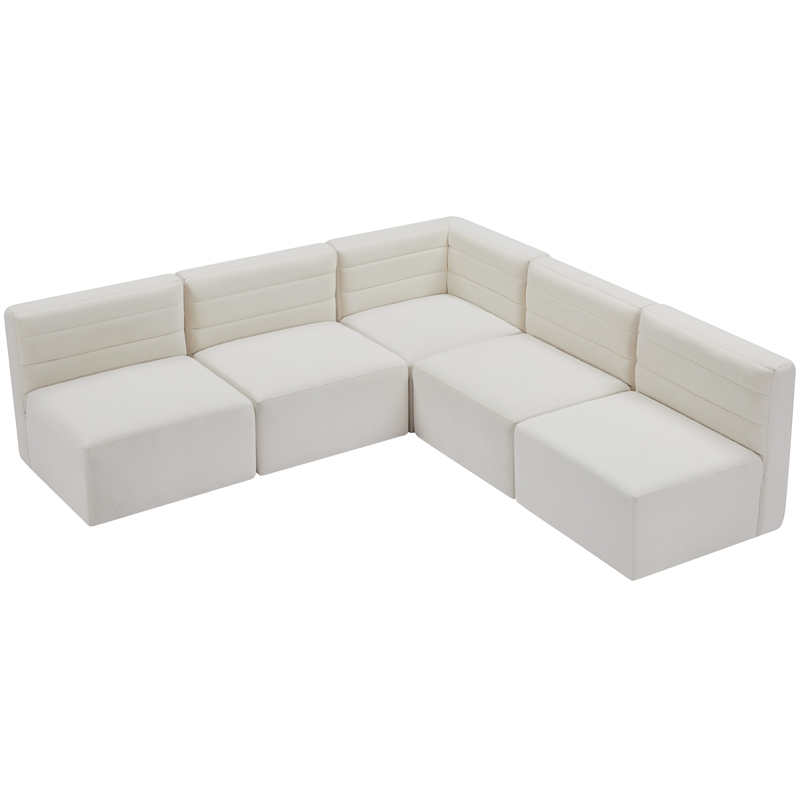 Meridian Furniture Quincy Cream Velvet Modular Sectional