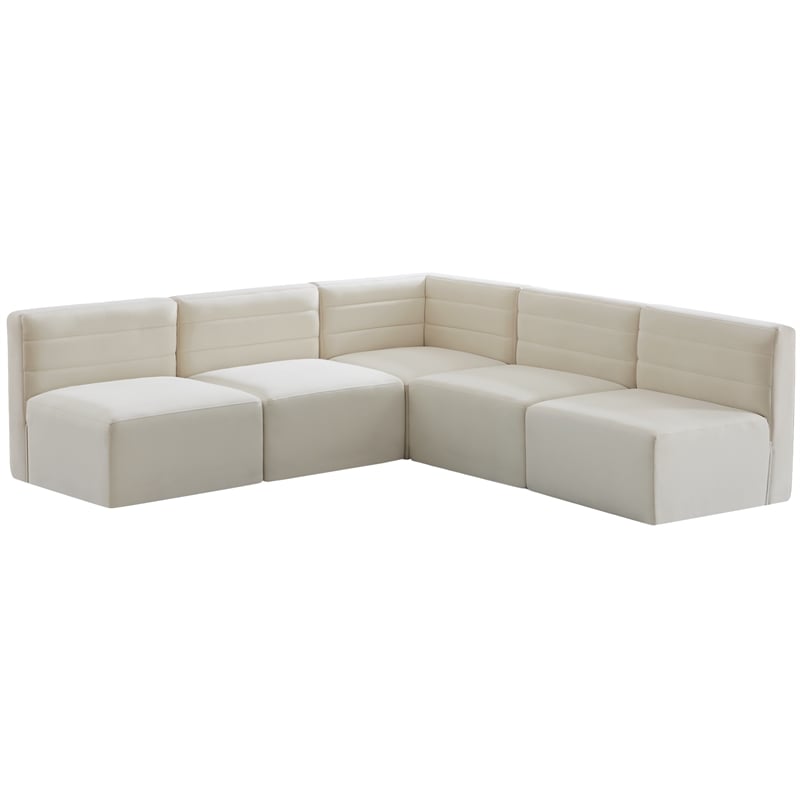 Meridian Furniture Quincy Cream Velvet Modular Sectional