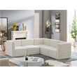 Meridian Furniture Quincy Cream Velvet Modular Sectional