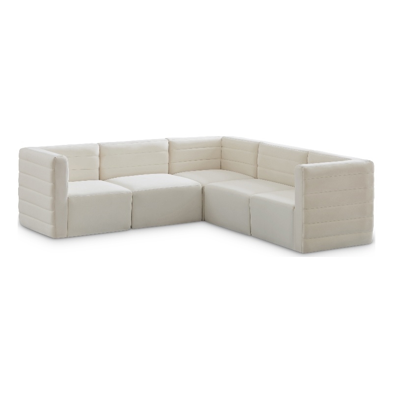 Meridian Furniture Quincy Cream Velvet Modular Sectional
