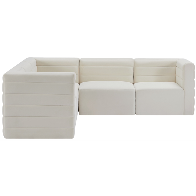 Meridian Furniture Quincy Cream Velvet Modular Sectional