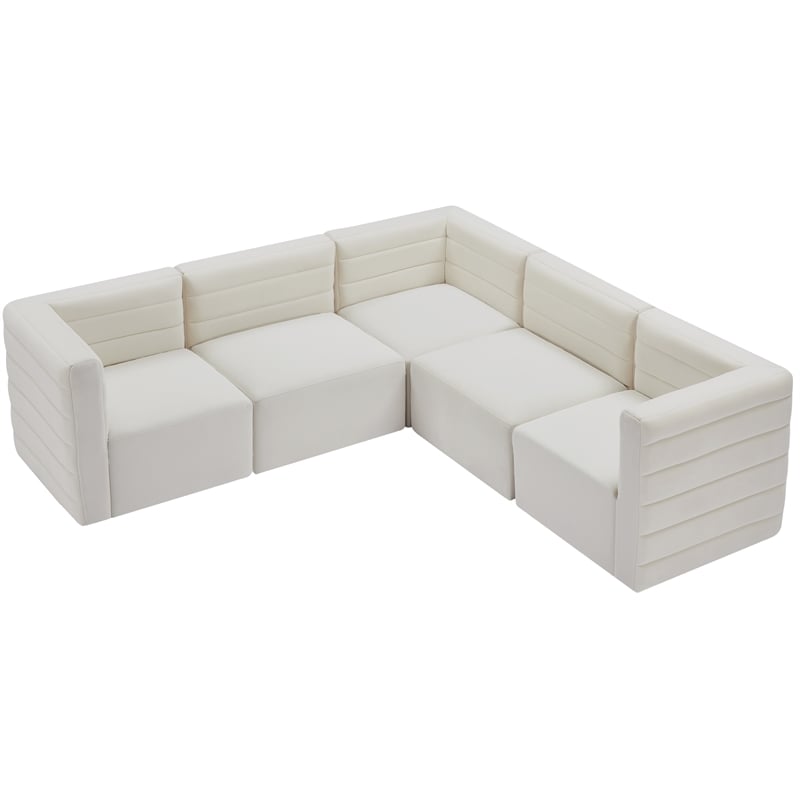 Meridian Furniture Quincy Cream Velvet Modular Sectional