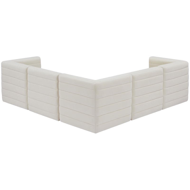 Meridian Furniture Quincy Cream Velvet Modular Sectional