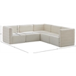 Meridian Furniture Quincy Cream Velvet Modular Sectional