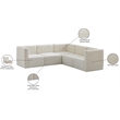 Meridian Furniture Quincy Cream Velvet Modular Sectional