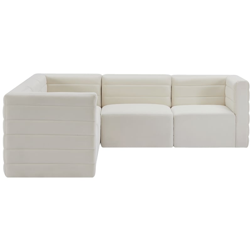 Meridian Furniture Quincy Cream Velvet Modular Sectional