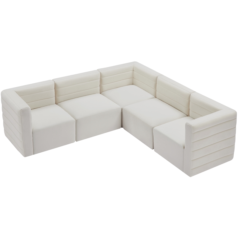 Meridian Furniture Quincy Cream Velvet Modular Sectional