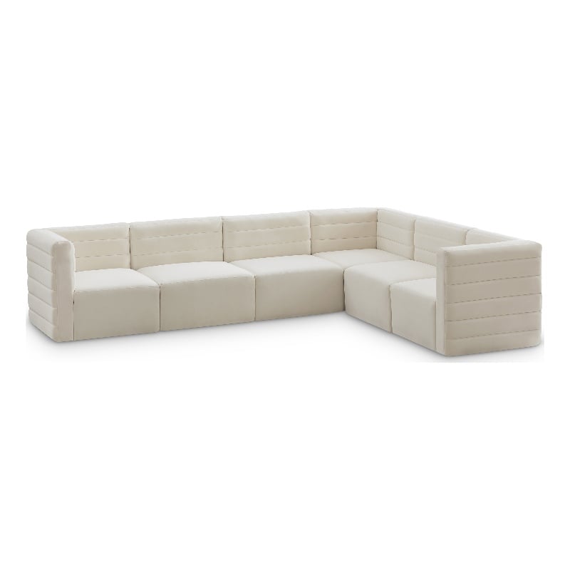 Meridian Furniture Quincy Cream Velvet Modular Sectional