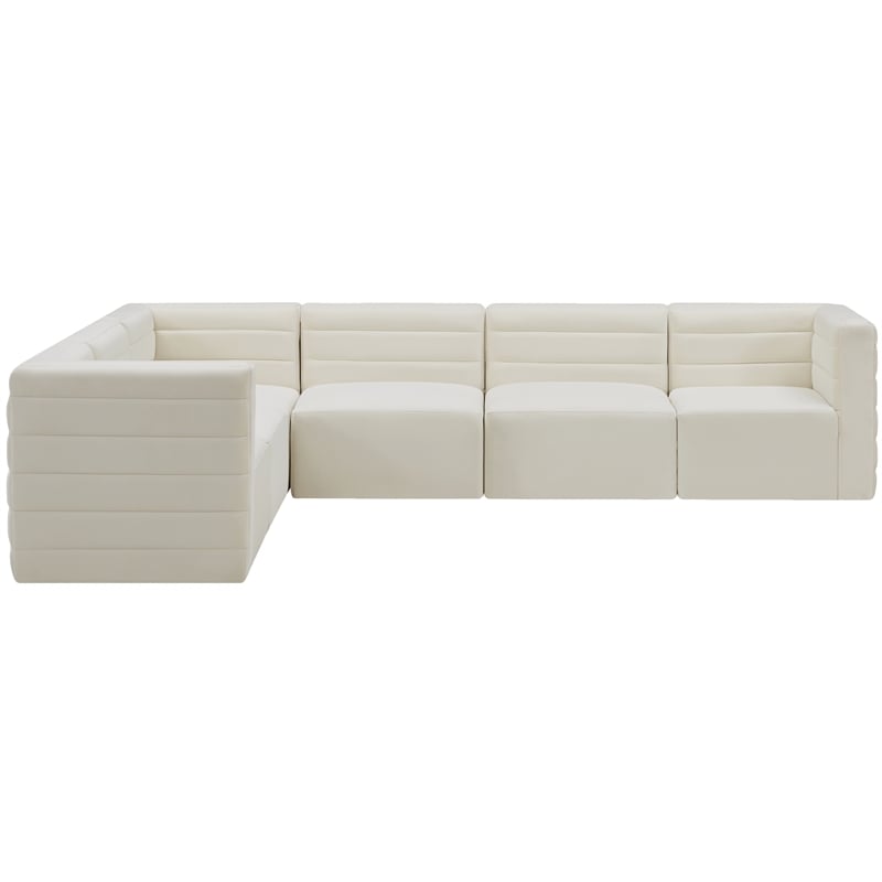 Meridian Furniture Quincy Cream Velvet Modular Sectional