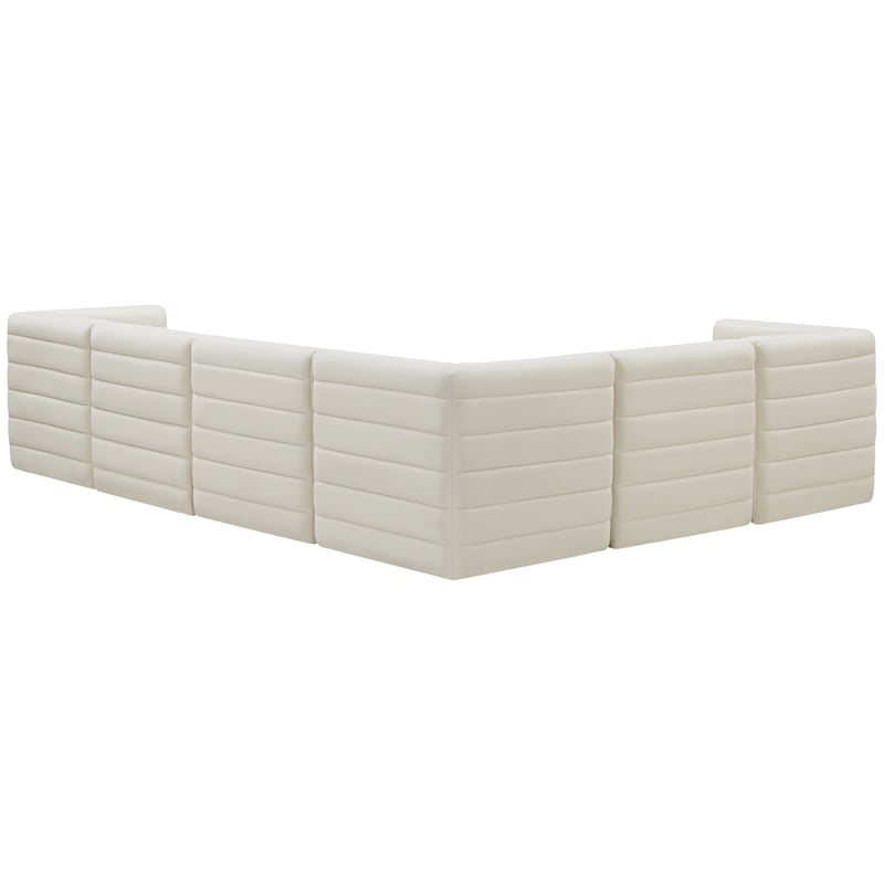 Meridian Furniture Quincy Cream Velvet Modular Sectional